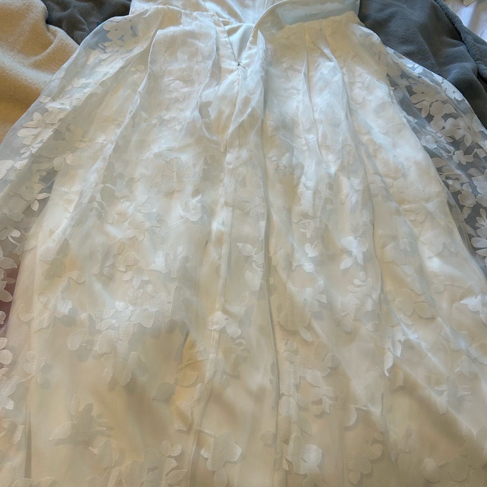 lulus off the shoulder white mini dress, size L - Picture 6 of 7